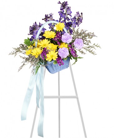Blessed Blue Spray Funeral Arrangement in Mercedes, TX | SACKK'S FLOWERS & GIFTS