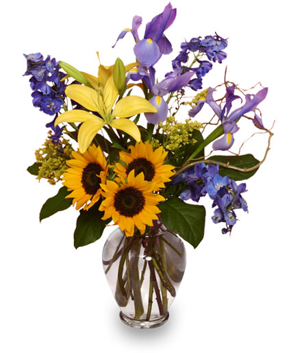 1ST-CLASS FRIENDSHIP Flowers of Yellow & Blue