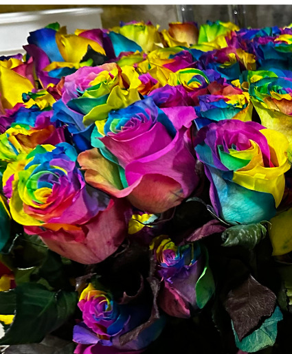 2 DAY SALE  Rainbow Roses Dozen