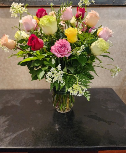 2 Dozen Assorted Color Roses 
