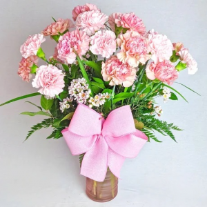 2 Dozen Carnations PInks  Vase