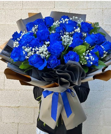 2 Dozen Long Stem Blue Roses  Baby Blue I love you in Ozone Park, NY | Heavenly Florist