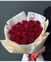 "2 Dozen of Red Roses" Wrapped Bouquet 