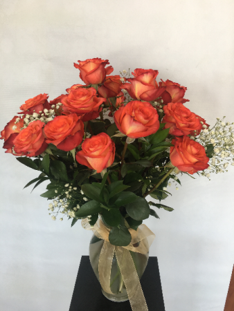 2 Dozen Orange Roses Arrangement