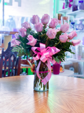 2 Dozen Pink Roses Floral Arrangement