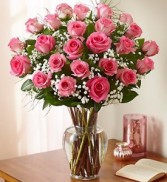 2 Dozen Pink Roses  PREMIUM LONG STEM ROSES 