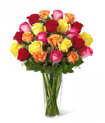 2 Dozen Premium Long stem Roses in a vase. Roses