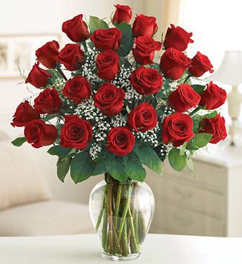 24 red roses in vase   in Stockton, CA | Lucy's Floral