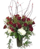 2 Dozen Red Roses Vase Arrangement