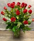 2 dozen red with Eucalyptus Vase Arrangement 