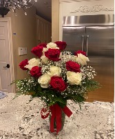2 Dozen Roses Vased  Arrangement