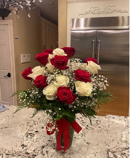2 Dozen Roses Vased  Arrangement