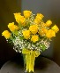 2 Dozen Sunshine Roses Clear Vase Arrangement