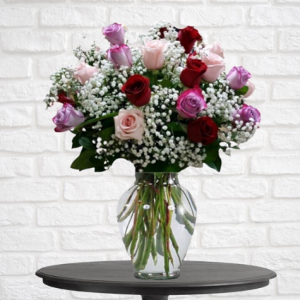 2 Dozen Sweetheart Mix Roses