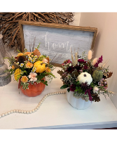 2 Pumpkin accents arrangements 