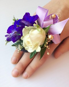 purple flower corsages for prom
