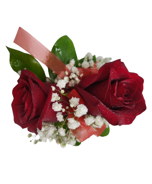 2 Reg. Rose corsage Choice of Ribbon Color