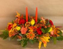 2 Taper Candle Centerpiece Fall / Thanksgiving Centerpiece 