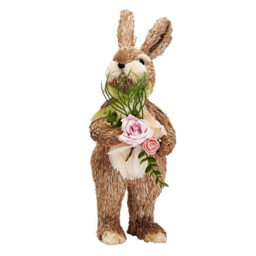 20" Bunny Decoration with Flowers   in Burlington, NC | STAINBACK FLORIST & GIFTS