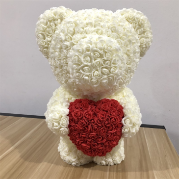 fake rose teddy bear