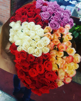 200 multi color rose bouq 