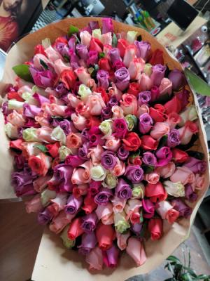 200 multi color rose bouquet 