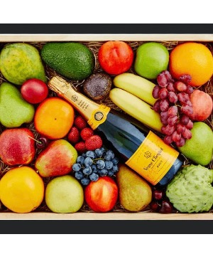 Fruit Crate With Sparkling Wine  