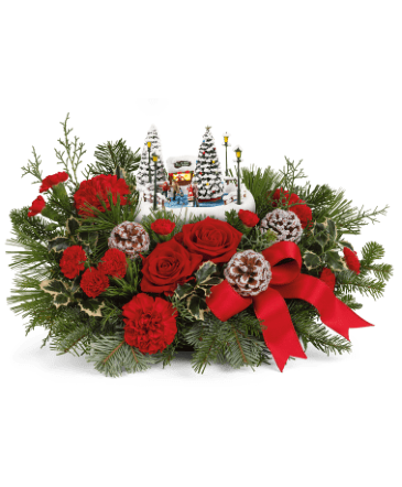 2024 Thomas Kinkade's Oh What Fun Bouquet Christmas collectables in Cape Coral, FL | ENCHANTED FLORIST OF CAPE CORAL