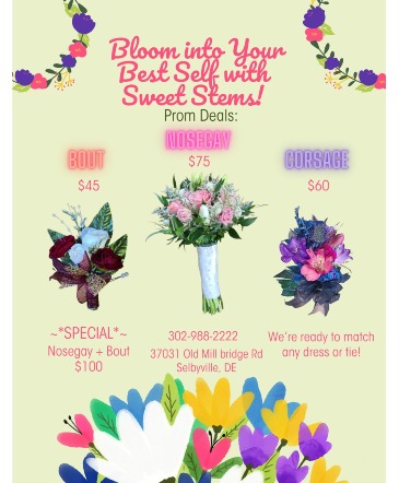 2025 PROM SPECIAL $$$ SAVE BIG $$$ in Selbyville, DE | Sweet Stems