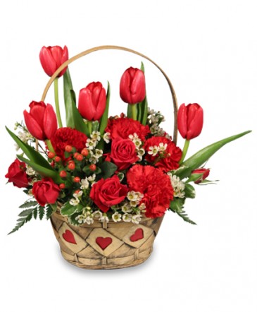 SWEET LOVE Basket Arrangement in Worthington, OH | UP-TOWNE FLOWERS & GIFT SHOPPE