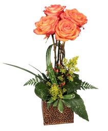 TOPIARY OF ORANGE ROSES Arrangement