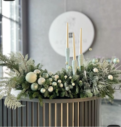 Frosted Winter Glow Centerpiece 