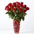 24 Classic Love Red Rose Bouquet  with Luxe Swirl Vase
