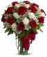 24 Classic Red and White Roses  