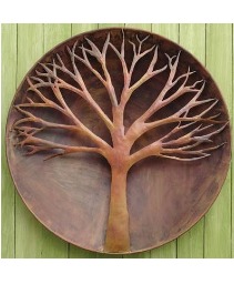 24" Flamed Raised Tree Wall Disc 