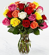 24 Multi-Color Roses Arrangement