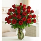 24 Premium Long Stem Red Roses Floral Arrangement