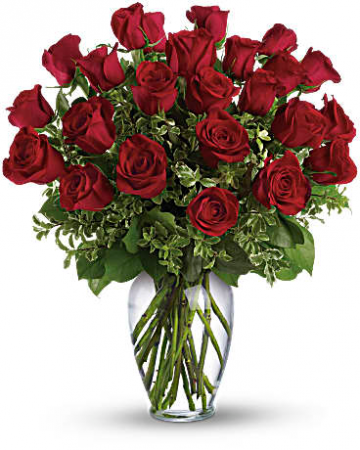 Two Dozen Radiant Red Roses  in Southern Pines, NC | Hollyfield Design Inc.