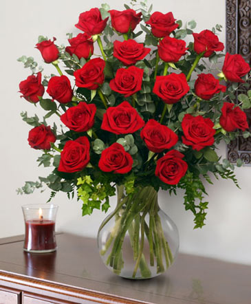 24 Radiant Roses Lifestyle Arrangement in Batavia, IL | Batavia Flowers
