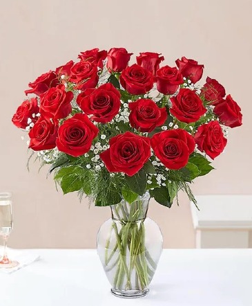 24 Red Rose Vase - 00152  in Hagerstown, MD | TG Designs - The Flower Senders