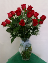 24 Red Roses Vase Arrangement