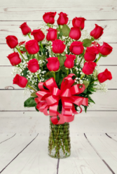 24 Red Roses In A Vase 