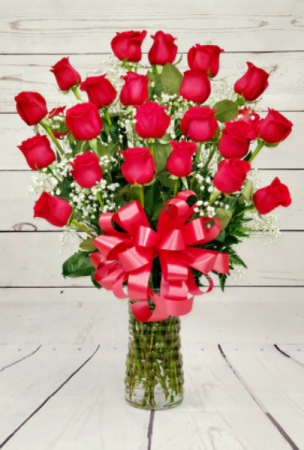 24 Red Roses In A Vase