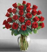 24 Red Rose Vase Arrangment 
