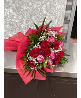 24 Roses - Red and Lavender  No Vase 
