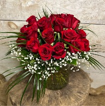 24 Stems of Red Roses Vase Arrangement 