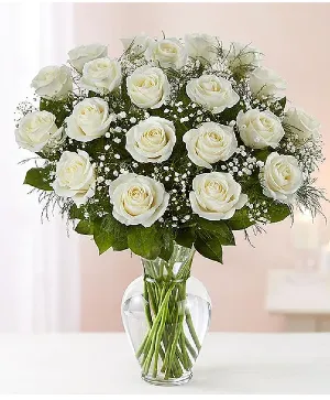 24 White Rose Vase - 00153 