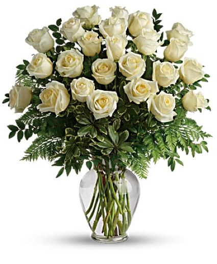 24 White Roses