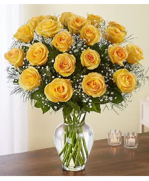24 Yellow Rose Vase - 00156 
