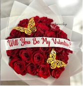 25 Red Rose Wrapped Bouquet